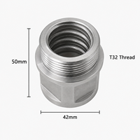 Adaptateur de filetage remplaçable 1-1/4"-7 UNC T32 M22 pour connecteur de trépan diamanté, pour perçage humide, longueur de perçage 50 mm
