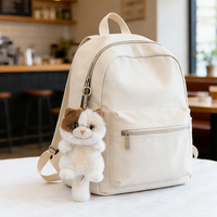 En gros, Porte-clés pendentif chat assis en peluche douce, fait main, breloque de sac, accessoire de sac à main, cadeau mignon