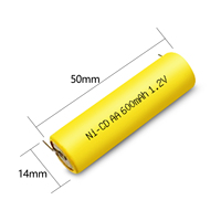 JINTION AA 600mAh 1,2V NiCd Batteriezelle Gelbes PVC Wiederaufladbar 500 Zyklen OEM für Notbeleuchtung