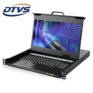 Support DC et AC double entrée d'alimentation 1U Rack Mount Écran LCD 17.3 pouces <span class=keywords><strong>8</strong></span> ports pour + commutateur KVM USB en stock - Product Image 2