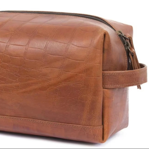 Premium Leather Toiletry Bag <b>Mens</b> Travel Dopp <b>Kit</b> Organizer Stylish Waterproof <b>Shaving</b> Cosmetic Bag - Product Image 1