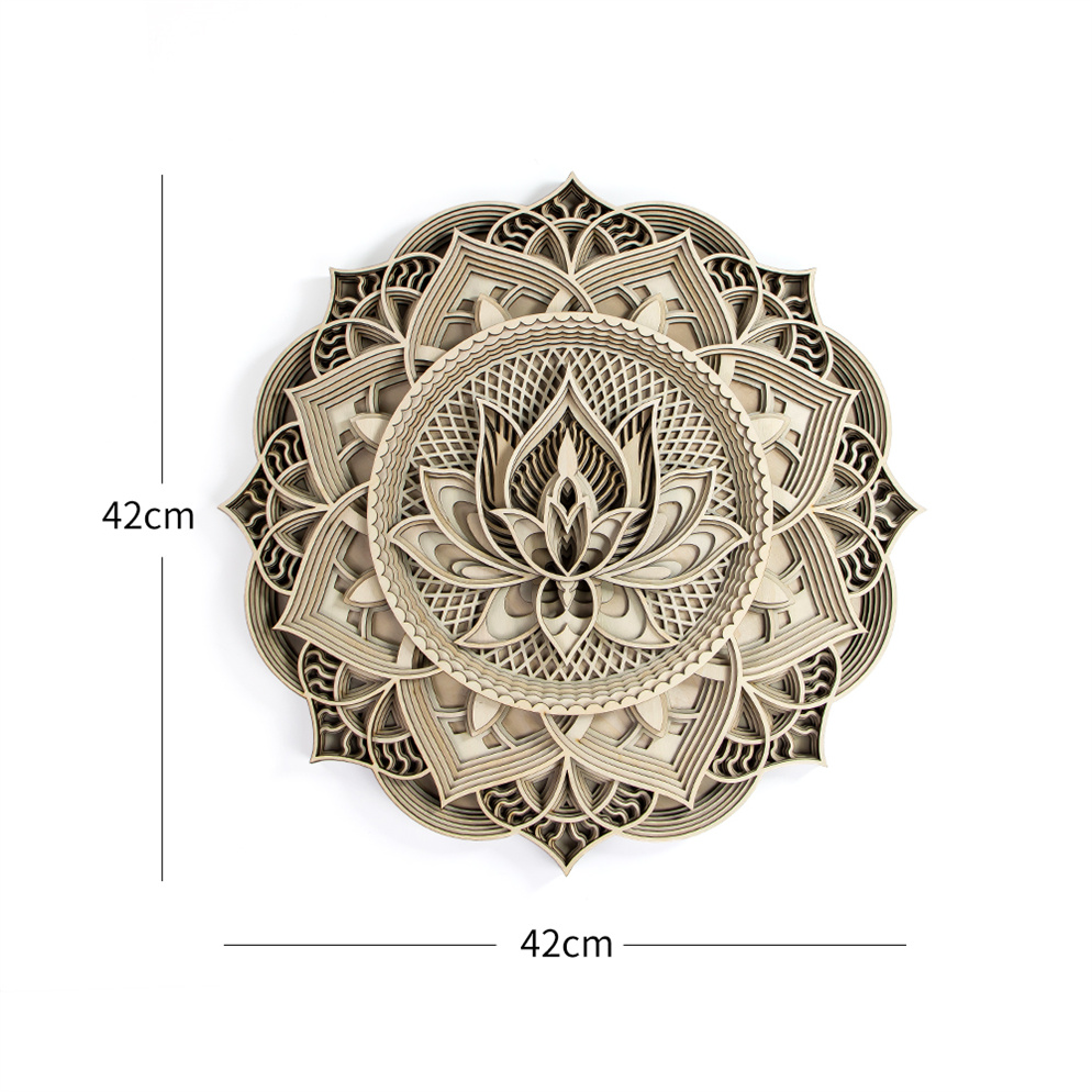 Multilayered Laser Cut Mandala Wood Wall Art & Home Decoration