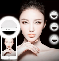 Lampe annulaire LED portable rechargeable USB pour selfie, photographie et vidéo sur téléphone portable