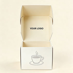 Boîte cadeau pliable écologique avec logo personnalisé, doublure en éponge, pelliculage mat, emballage en carton blanc pour coffrets de café - Product Image 1