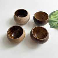 Kokosnussholzschale Aromatisiertes Glas Kerzenhalter Leerer Behälter Kokosnussschale Kerzenschale Kokosnussschale