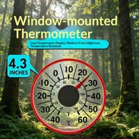 Termometer Dalam Ruangan Semi-Luar Ruangan yang Dipasang di Jendela dengan Cangkang Akrilik Sensor Mekanis Tidak Memerlukan Baterai X45 3-Tahun 2C