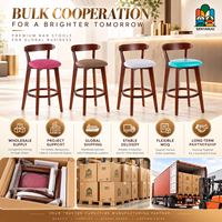 Tabouret de bar moderne en bois massif avec siège rembourré, dossier incurvé, anneau de repose-pieds, coloris Teal, Rose, Gris, pour café et cuisine