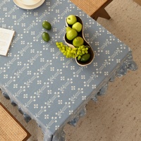 Nappe à volants larges « Romance Pastorale Muguet » en polyester et lin pour mariage, fête, décoration de jardin