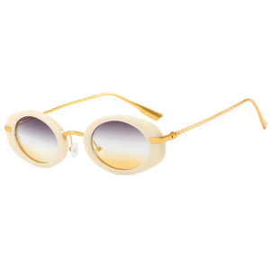 Neue Retro Ovale Damen-Sonnenbrille Mode Vintage Klassischer Metallrahmen Sonnenbrillen Trendige Schattierungen UV400 - Product Image 6
