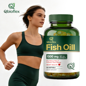 Qbioflex Triple <span class=keywords><strong>Huile</strong></span> de Poisson Oméga <span class=keywords><strong>3</strong></span> Haute Puissance en Gélules – Grand Flacon – Acides Gras EPA DHA Équilibrés – Nutriments Cognitifs Quotidiens - Product Image 1