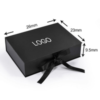 Caja de Regalo Magnética de Lujo en Blanco y Negro con Logotipo Personalizado, para Pelucas, Cepillos para el Cabello y Extensiones, con Forro de Satén
