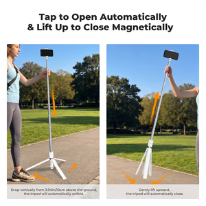 Trípode Selfie Stick de Aleación de Aluminio K&F Concept X96 de 1.75m con Control Remoto Bluetooth Recargable y Luz de Relleno - Product Image 2