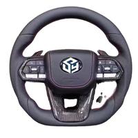 Volant de direction en cuir et fibre de carbone modifié pour Toyota Corolla LC300 Hilux N70 Fortuner Land Cruise GR