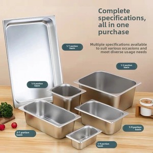 Bandeja Gastronorm 1/4 GN Comercial de Acero Inoxidable Antiadherente para Alimentos, para Hoteles y Restaurantes - Product Image 2