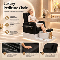 Fauteuil de pédicure confortable avec coussin intégral et réglage du dossier à une touche pour salon de pédicure professionnel