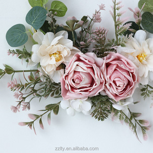 Corona de Eucalipto y Rosas de Estilo Nórdico, Flor Artificial <span class=keywords><strong>para</strong></span> Decoración del Hogar, Bodas, Fotografía y Exteriores - Product Image 5