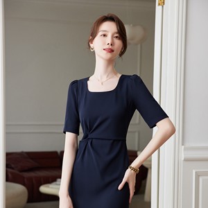 زي موحد احترافي للنساء في مكاتب الاستقبال بالفنادق، طقم فستان رسمي للعمل في مجال الضيافة والمكاتب - Product Image 1