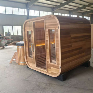 Sauna extérieur traditionnel pour 4 personnes, poêle 6 kW, sauna carré en cèdre rouge, générateur <span class=keywords><strong>de</strong></span> vapeur infrarouge lointain, avec panneau <span class=keywords><strong>de</strong></span> commande - Product Image 3