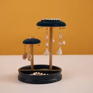 Rack de joias criativo, rack de joias criativo com placa de anel, pulseira, prateleira de exibição de joias, disco com bandeja