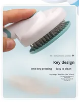 Brosse de toilettage autonettoyante pour animaux de compagnie, brosse pour chien, brosse pour chat, éliminateur de poils à une touche, brosse démêlante, brosse de massage, brosse à picots arrondis