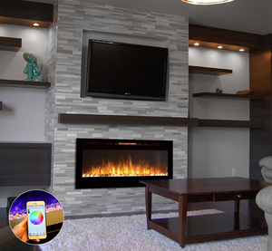 <span class=keywords><strong>Chimenea</strong></span> Eléctrica Moderna de Tres Lados con Cristal Templado Plano de 60 Pulgadas para Decoración Facial - Product Image 5