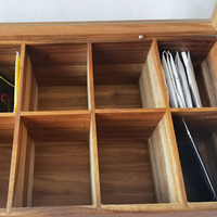 Organizador de Madera Maciza Ajustable con 12 Compartimentos para Bolsitas de Té, con Tapa de Vidrio