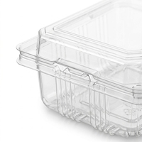 Boîte à clapet en plastique PET transparente, écologique, pour salade de fruits, gâteau, pâtisserie, pain, biscuits, sandwich, burger, aliments, 131x112x65mm