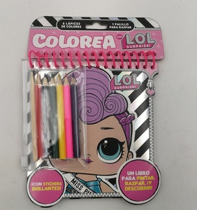 Libro de Dibujo y Colorear en Espiral para Niños, Juego de Impresión de Calcomanías para Rascar con Lápices de Colores para Niños - Product Image 5
