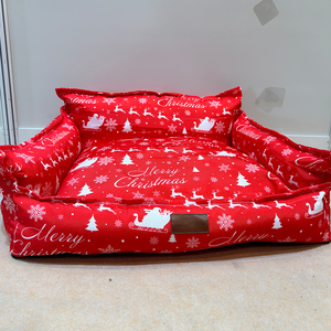 Suministros para mascotas Impresión roja personalizada Sofá cama para mascotas Cubierta extraíble de lujo de Navidad para perros Sofá cama - Product Image 2