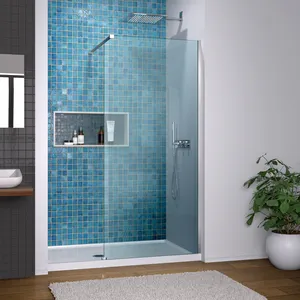 Wetroom Frame less 8mm Easy Clean Glas begehbare Dusch wand Panel Badezimmer begehbare Dusch tür Gehäuse