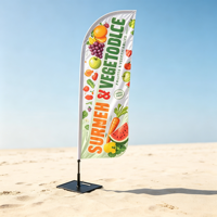 Banderas Publicitarias Personalizadas con Forma de Lágrima para Frutas y Verduras, Duraderas para Exteriores, para Exhibición y Promoción en Tiendas Minoristas