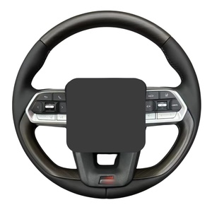 <span class=keywords><strong>Volant</strong></span> en bois de pêche noir piano pour Toyota Land Cruiser LC300 en cuir noir avec GR - Product Image 5