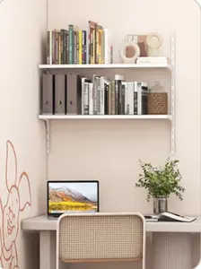 Estante de parede de metal DIY livremente de camada única ou multicamadas para armazenamento de sala de estudo ou sistema de escritório