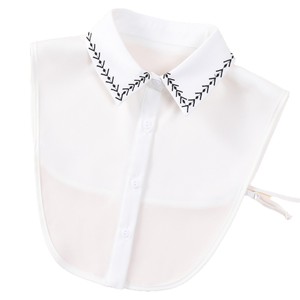 Cuello Falso de Gasa con Ribete Negro <span class=keywords><strong>para</strong></span> Mujer, Estilo Blusa Otoñal, Cuello <span class=keywords><strong>para</strong></span> Usar sobre Suéteres y Camisetas, Venta al por Mayor - Product Image 1