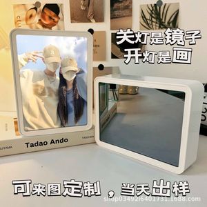Custom <b>Mirror</b> Light Painting With Touch Switch For Birthday Gift Decorative Freestanding <b>Plastic</b> Frame - Product Image 2