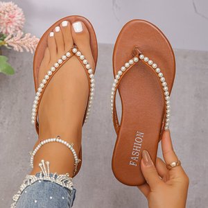 Sandalias Romanas Planas con Cuentas de Agua, Diseño 2025, Talla Grande para Mujer, Estilo Europeo y Americano, A05 - Product Image 2