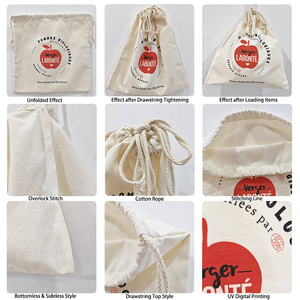 Pochette Personnalisée en Coton avec Cordon de Serrage, Sac Cadeau en Coton Biologique, Sac d'Emballage Écologique pour Bijoux, Sac de Rangement en Coton avec Cordon de Serrage - Product Image 3