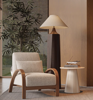 Canapé moderne en bois de style Wabi-sabi pour restaurant et hôtel Fauteuil de loisir écologique pour balcon