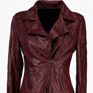 Chaqueta de Motociclista de Mezclilla Encerada Lavada, Ajustada, para Mujer, Estilo 2014, Acolchada, Transpirable, Impermeable y Reversible - Product Image 1