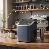 Machine à glaçons électrique portable de comptoir 12 kg/24h, contrôle tactile, autonettoyante, glaçons en forme de cube, pour hôtels, usage domestique et extérieur