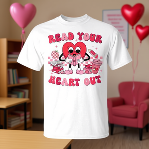 T-shirt « Read Your Heart Out » pour la Saint-Valentin, pour les enseignants et les amoureux des livres - Product Image 3