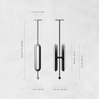 Personnalité de lampe à LED nordique moderne pour la chambre à coucher du restaurant à la maison-lustre de circuit de salon simple