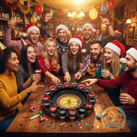 Ensemble de jeu de roulette à shot en métal et acrylique de 16 pièces pour les fêtes de Diwali et de Pâques - Soirée amusante pour adultes avec des rires et des shots