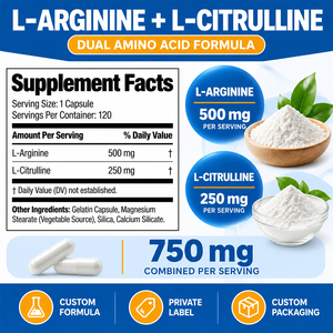 Cápsulas de L-Arginina y L-Citrulina de Marca Privada OEM, Vitalidad Diaria, Energía para el Ejercicio, Venta al por Mayor, Suplemento Deportivo - Product Image 2