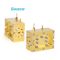 Guide d'ondes Gwave WR12 large bande, gain 18 dB, facteur de bruit 5 dB, 60-90 GHz, connecteur coaxial 50 ohms, corps en laiton plaqué or, faible amplification