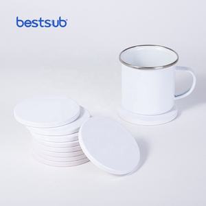 Керамические автомобильные подставки под заказ, круглые белые пустые сублимационные заготовки в классическом стиле, оптовая продажа, пробки - Product Image 2