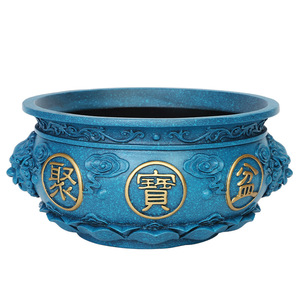 Copper Treasure Basin Ornament Round Blue <b>Desk</b> Decor For Home Office Gifts - Product Image 4