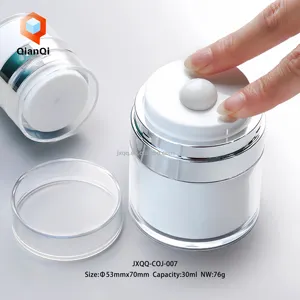 Sang trọng rỗng không có không khí nhựa 30ml Kem cơ thể Jar cho đi du lịch chăm sóc da