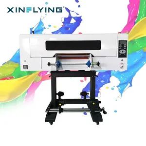 Xin Flying طابعة A3 UV DTF لفة ملصق إلى لفافة 30 سم مع رأسين لطباعة XP600 أرخص طابعة UV DTF