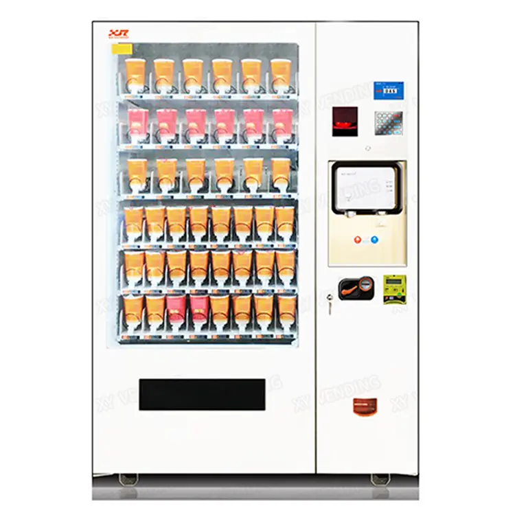 XY Công Suất Lớn Instant Cup Noodle Ramen Vending Machine Với Thiết Bị Nước Nóng Điều Khiển Từ Xa 12 Tháng Bảo Hành